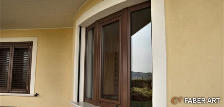 Infisso in alluminio legno per appartamento — Faber Art, provincia di Roma